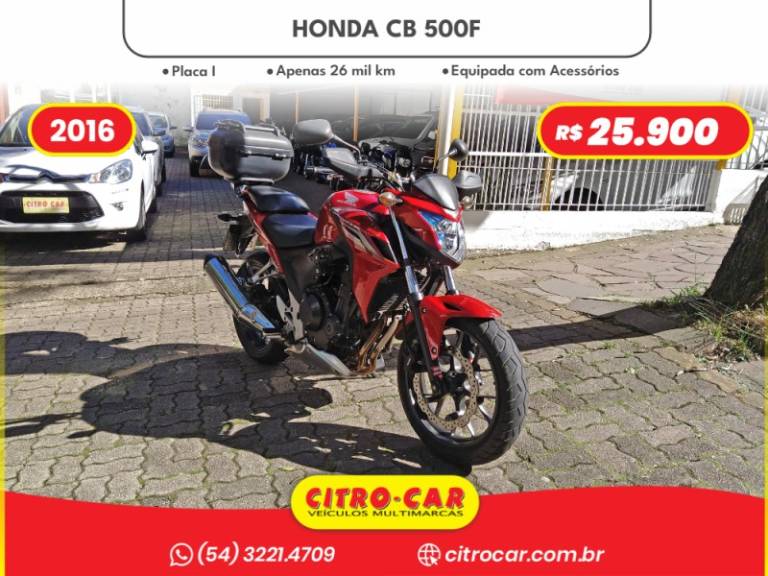 HONDA - CB 500F - 2016/2015 - Vermelha - R$ 25.900,00