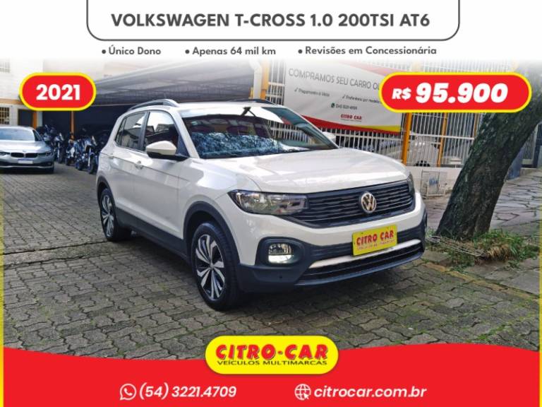VOLKSWAGEN - T-CROSS - 2021/2021 - Branca - R$ 95.900,00