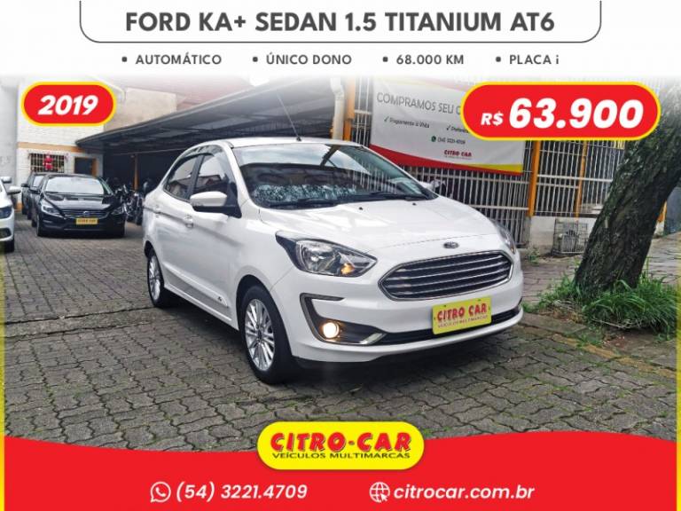 FORD - KA + - 2018/2019 - Branca - R$ 63.900,00