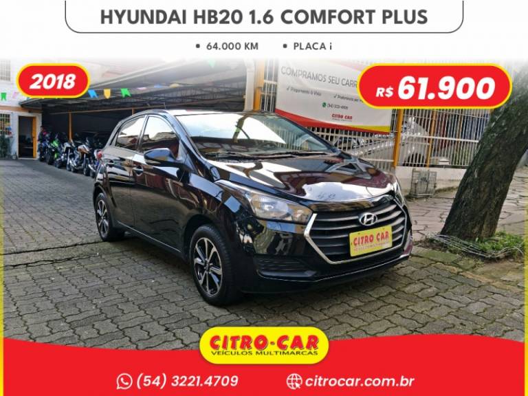 HYUNDAI - HB20 - 2017/2018 - Preta - R$ 61.900,00