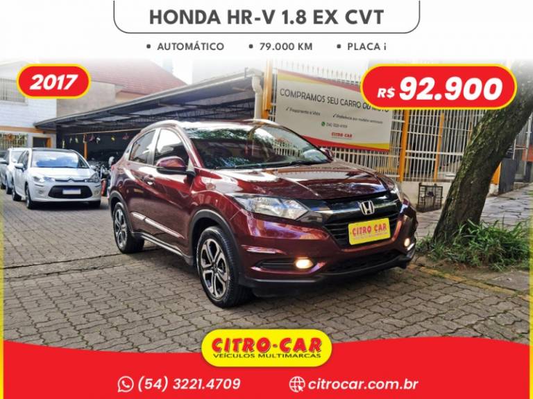 HONDA - HR-V - 2017/2017 - Vinho - R$ 92.900,00