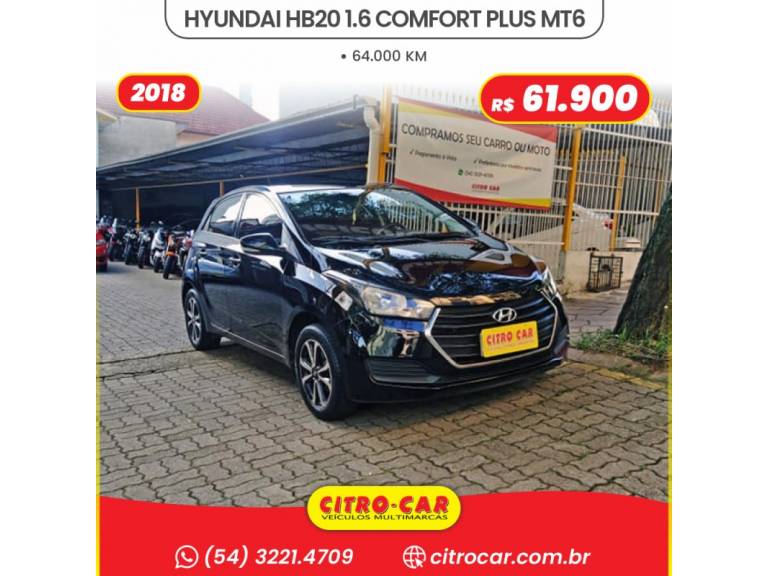 HYUNDAI - HB20 - 2017/2018 - Preta - R$ 61.900,00