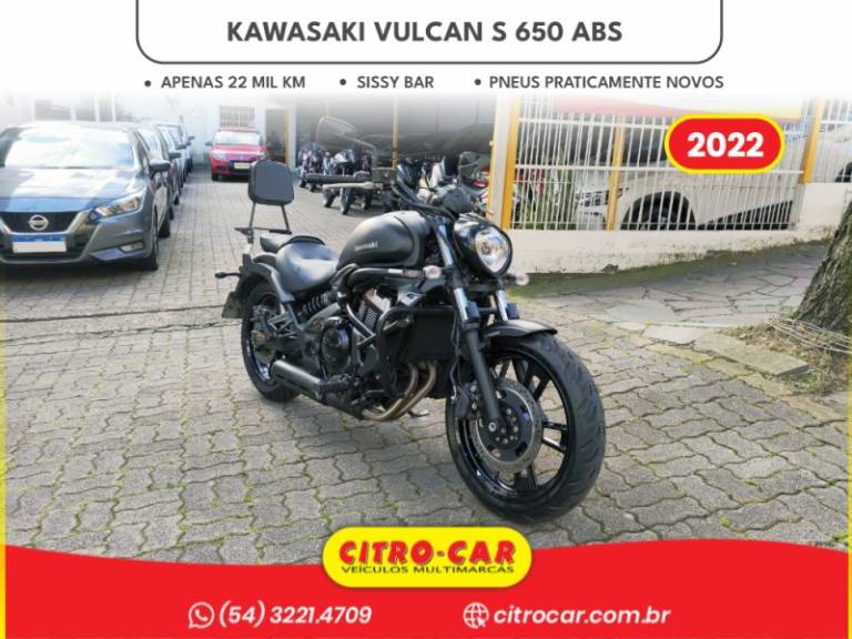 KAWASAKI - VULCAN S 650 - 2022/2022 - Preta - R$ 40.900,00